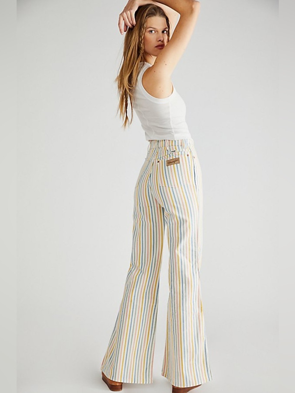Wrangler Wanderer High-Rise Vertical Stripe Flare Jeans - Rainbow - Picture 2 of 9